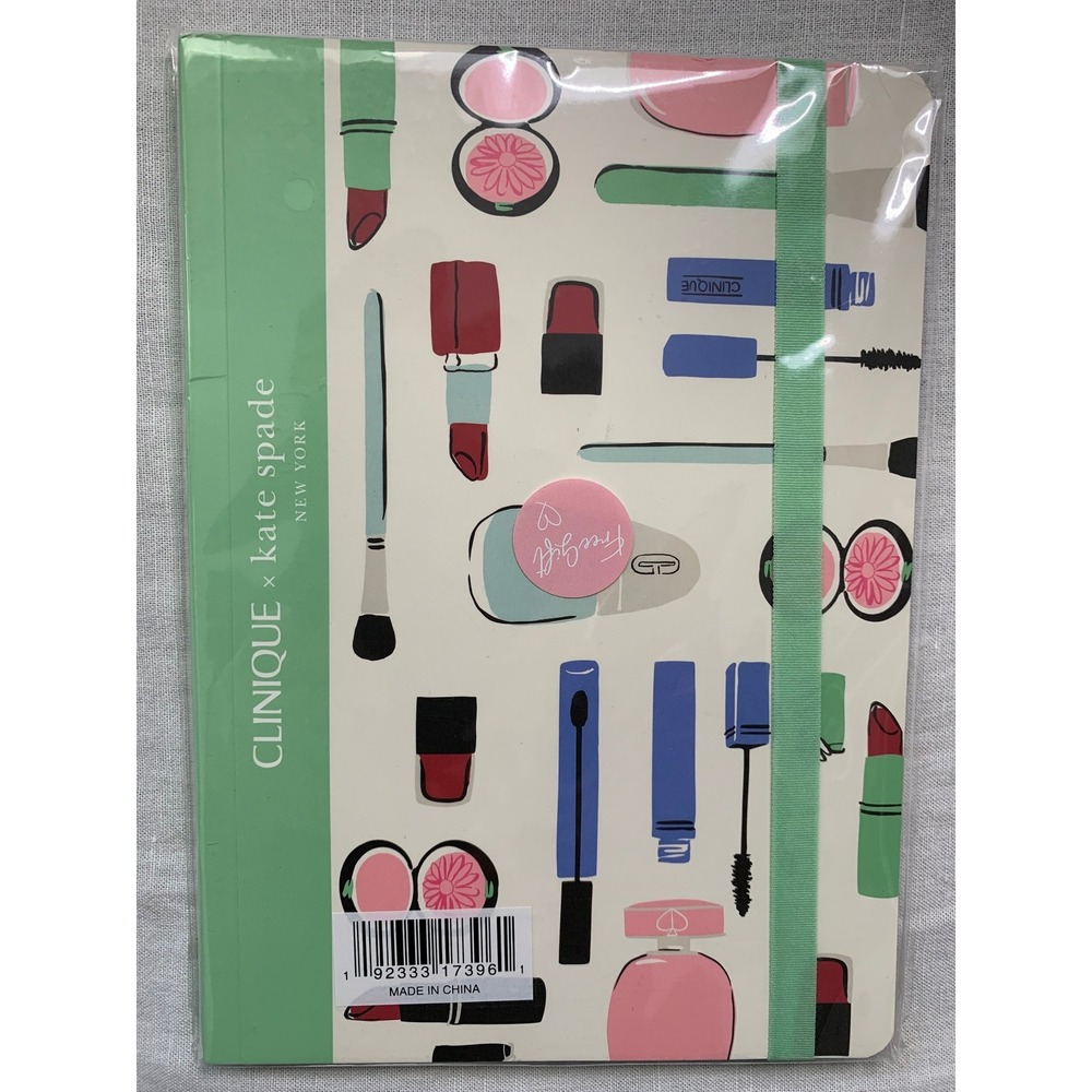 Clinique x Kate Spade Makeup Illustration Notebook Green Elastic Band#582